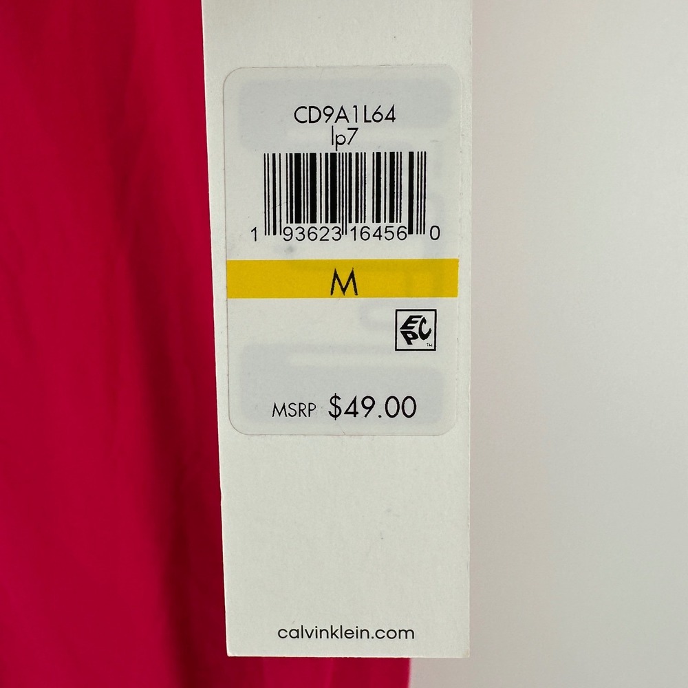 Calvin Klein T-Shirt Dress Womens M Hot Pink Solid Slim Fit Modern NWT CD9A1L64 - Picture 4 of 9